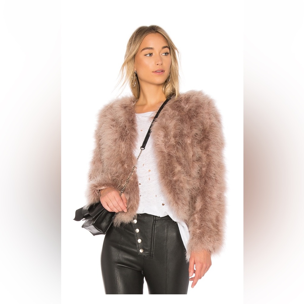 Deora feather Jacket in Rose Dust